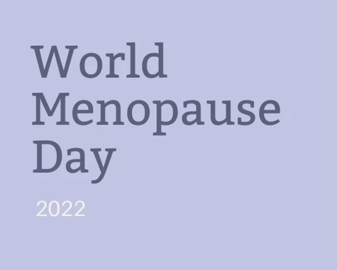 A graphic showing the text "World Menopause Day 2022" on a plain lilac background